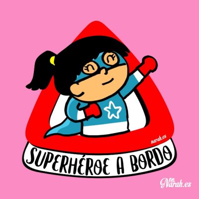 Niña superhéroe a bordo 01