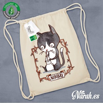 Mochila cierre corredero gato narah 3