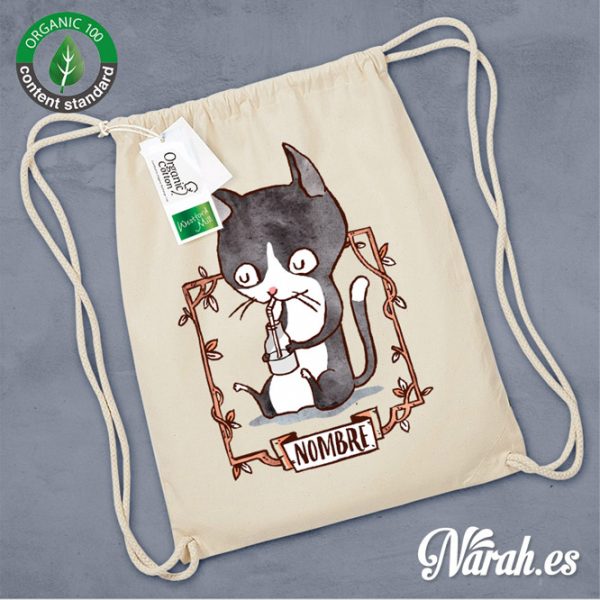 Mochila cierre corredero gato narah 3