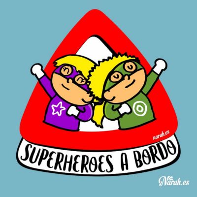 Hermana y hermano superhéroes a bordo