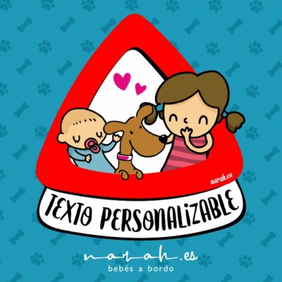 Bebé a bordo perro hermanas