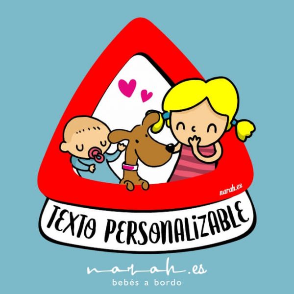 Bebé a bordo perro hermanos